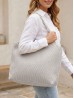 Faux Leather Ribbed Satchel Bag with Strap Faux Leather Ribbed Satchel Bag with Strap